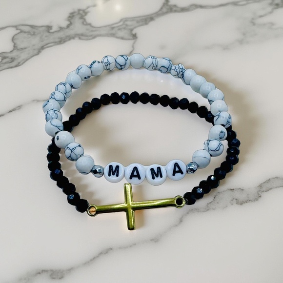 Stainless Steel Cross beaded w/ Mama Bracelet - Picture 6 of 6